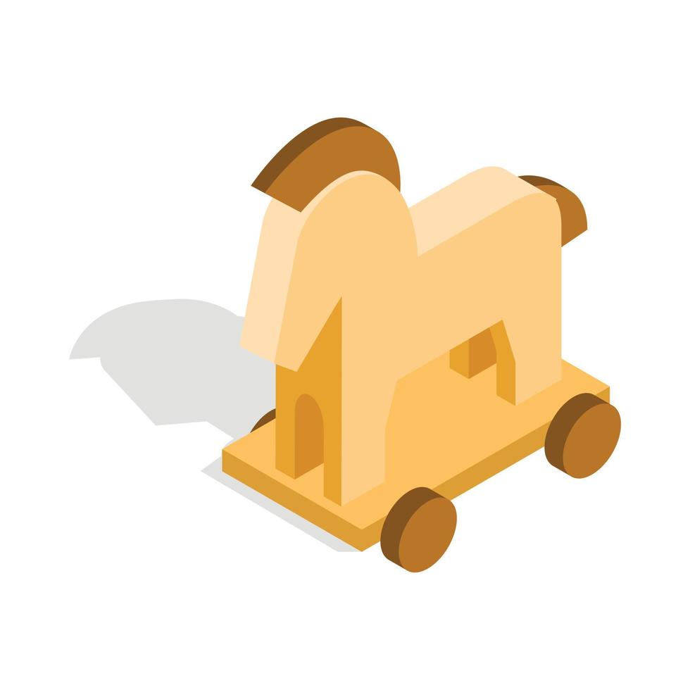 Horse trojan icon in isometric 3d style vector