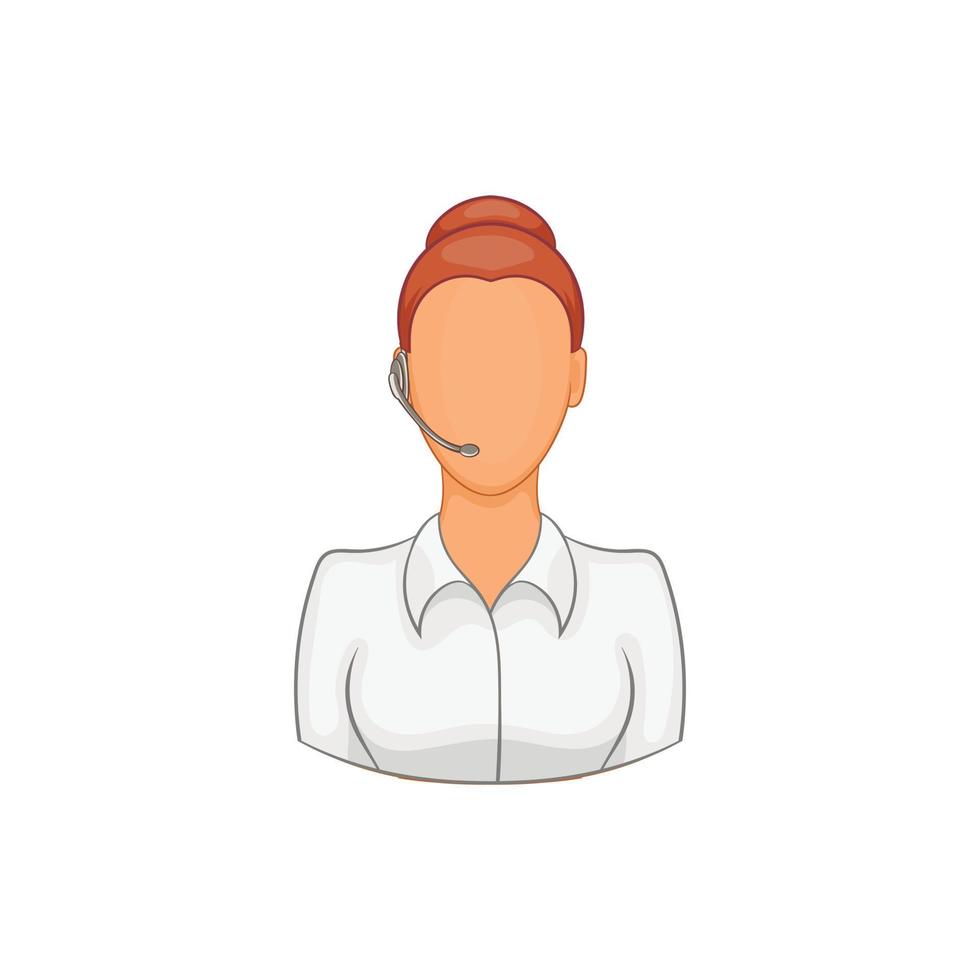 Support phone operator in headset icon vector
