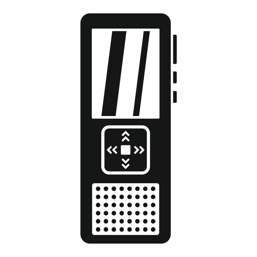 Police voice recorder icon, simple style vector