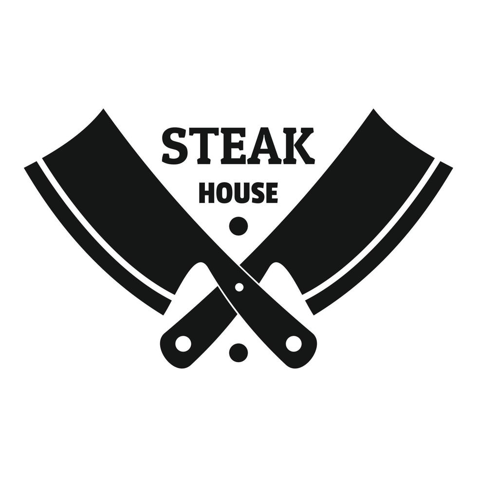 Steak house logo, simple style vector
