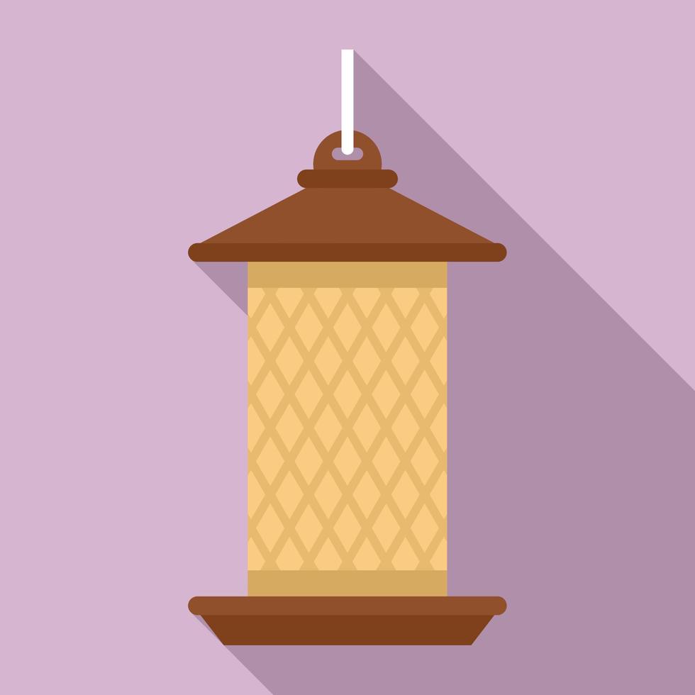 Cylinder bird feeders icon, flat style vector
