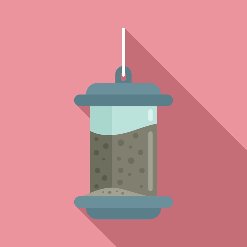 Plastic bird feeders icon, flat style vector