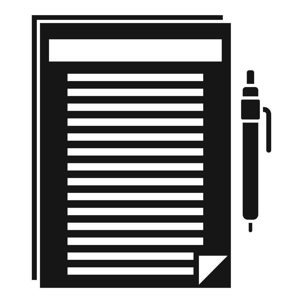 icono de documentos inmobiliarios, estilo simple vector