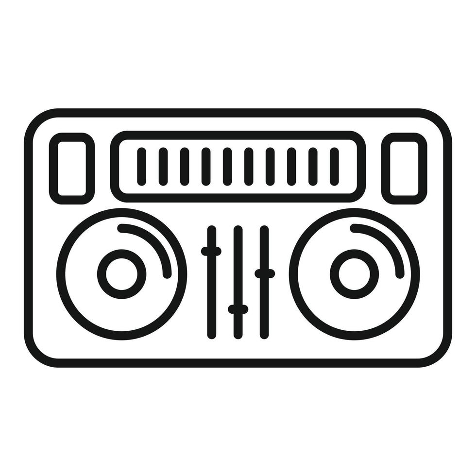 icono de cubierta de dj, estilo de esquema vector