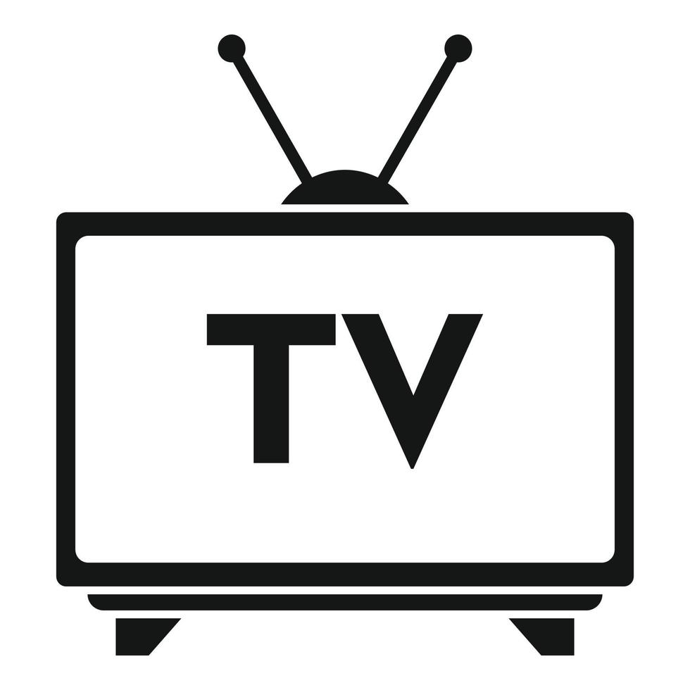 House public tv set icon, simple style vector