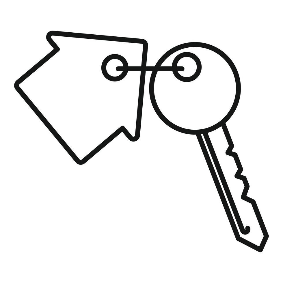Realtor house key icon, outline style vector
