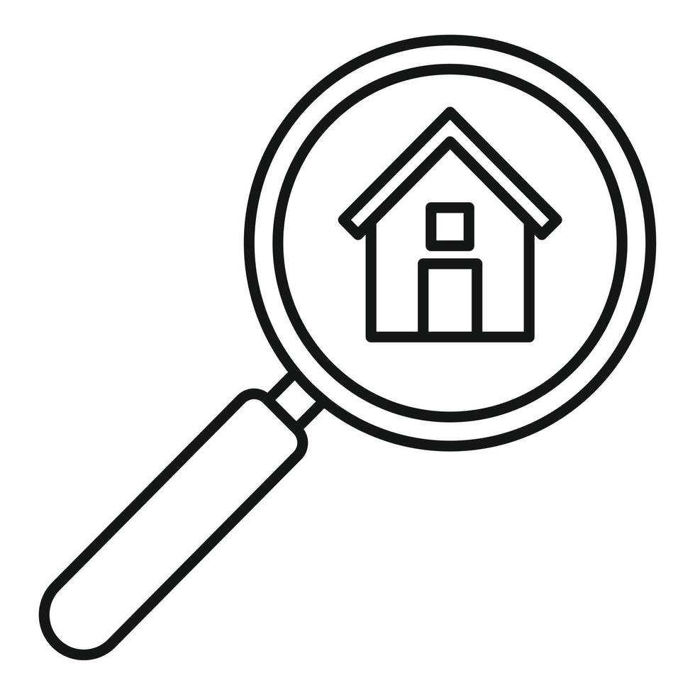 Realtor magnifier icon, outline style vector