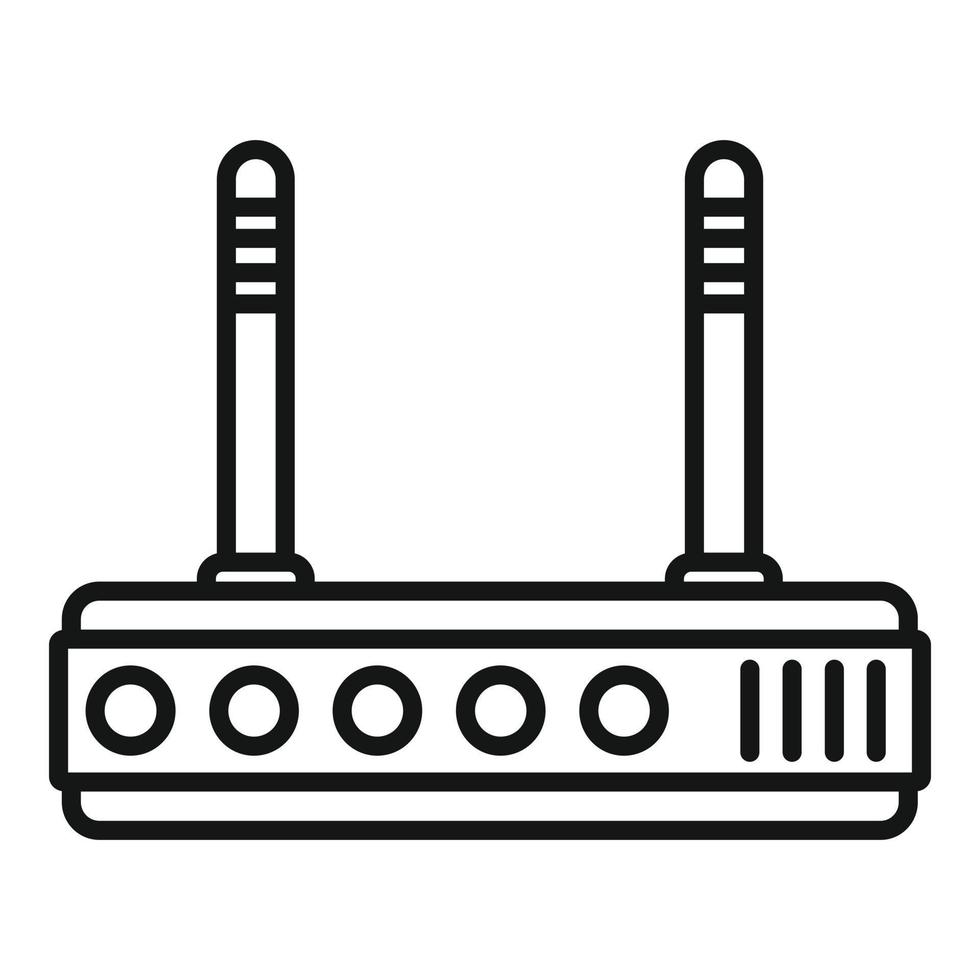 icono de enrutador wifi doméstico, estilo de contorno vector