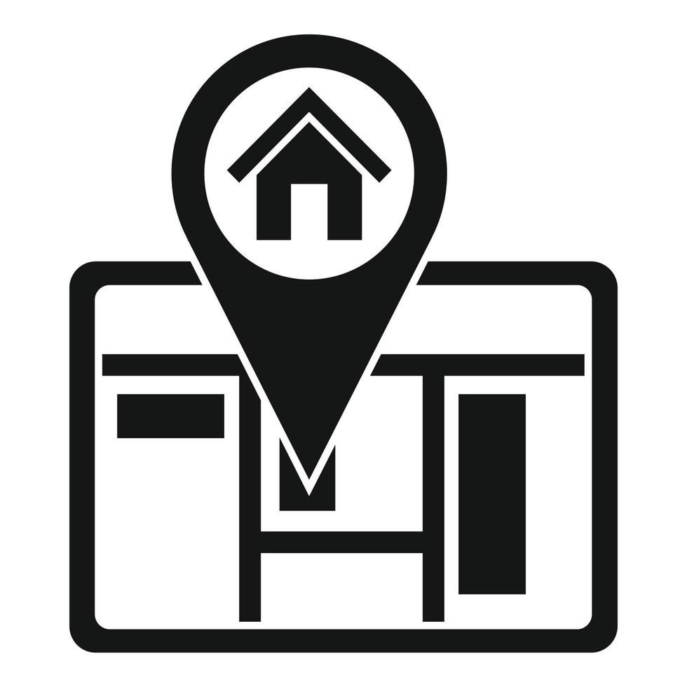 Tablet realtor home icon, simple style vector