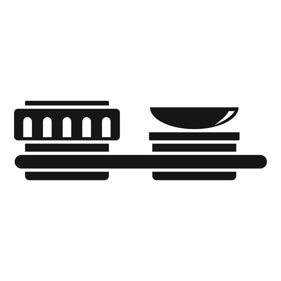 Contact len stand icon, simple style vector