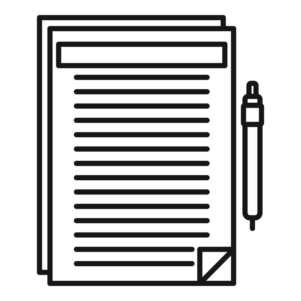 Realtor documents icon, outline style vector