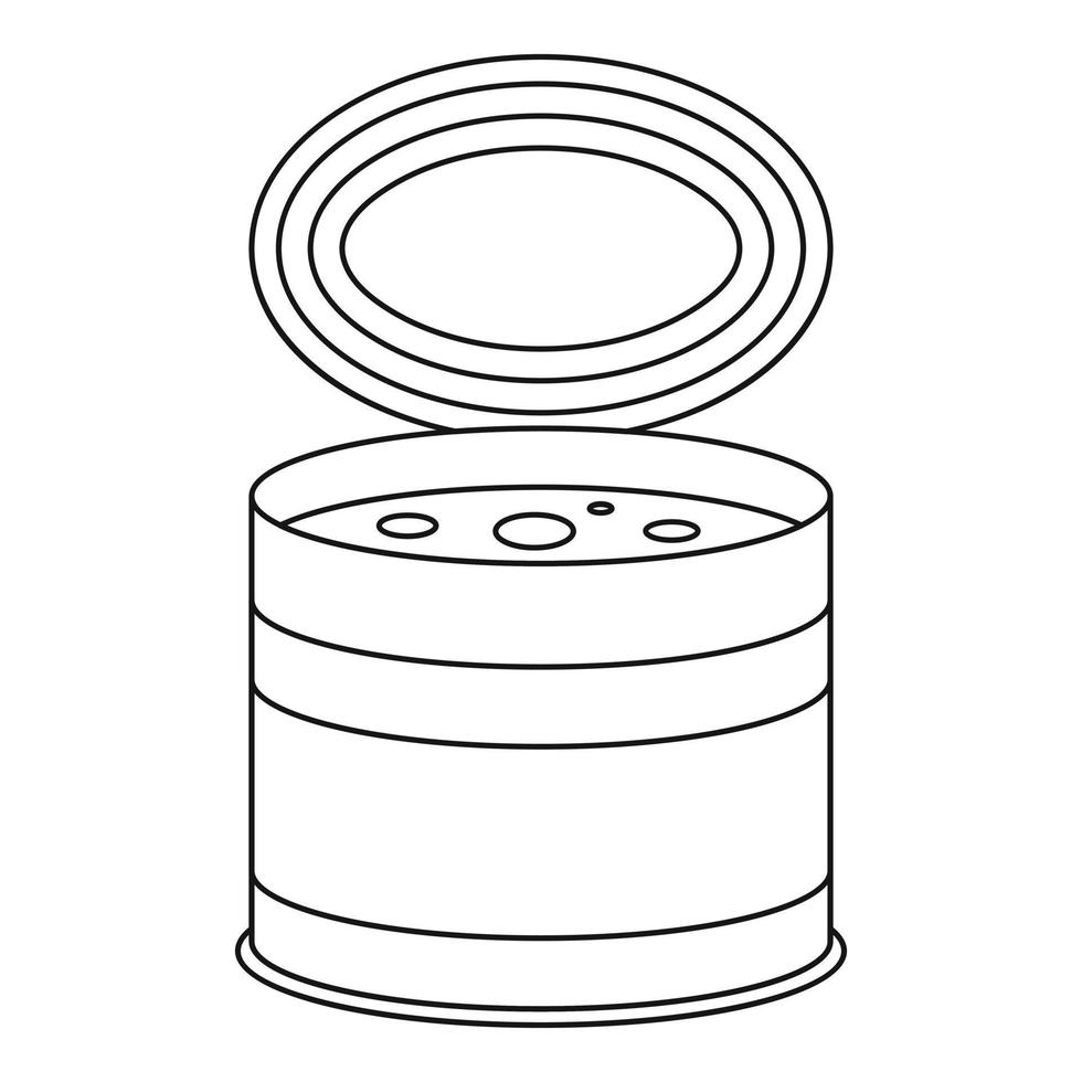 icono de lata de tomate, estilo de esquema vector