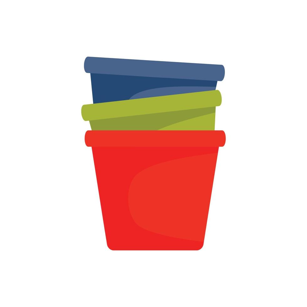 Flowerpots icon, flat style vector
