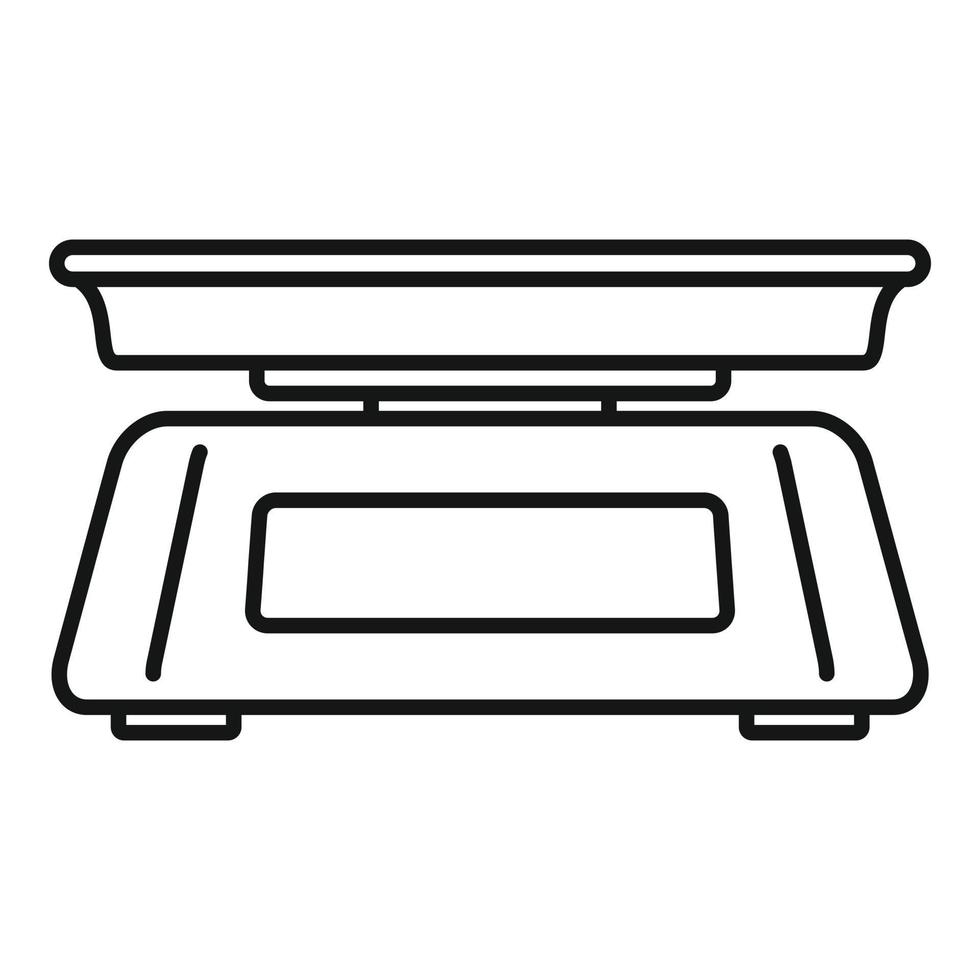 Vegetables digital scales icon, outline style vector
