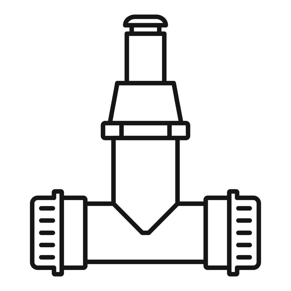 Pipe connect irrigation icon, outline style vector