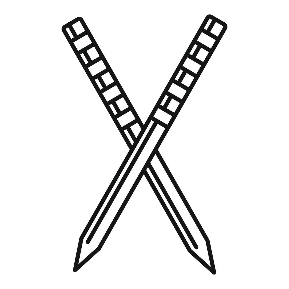icono de palo de croquet, estilo de esquema vector