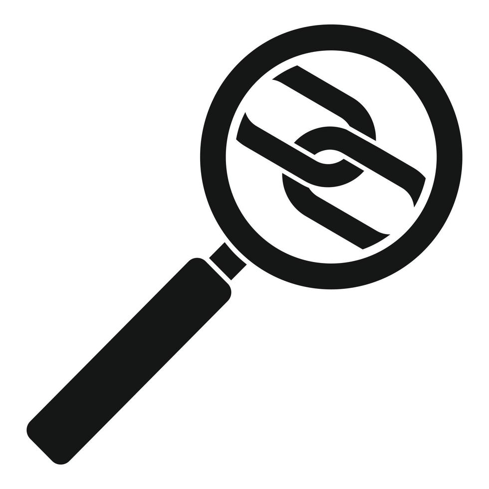Links magnifier icon, simple style vector