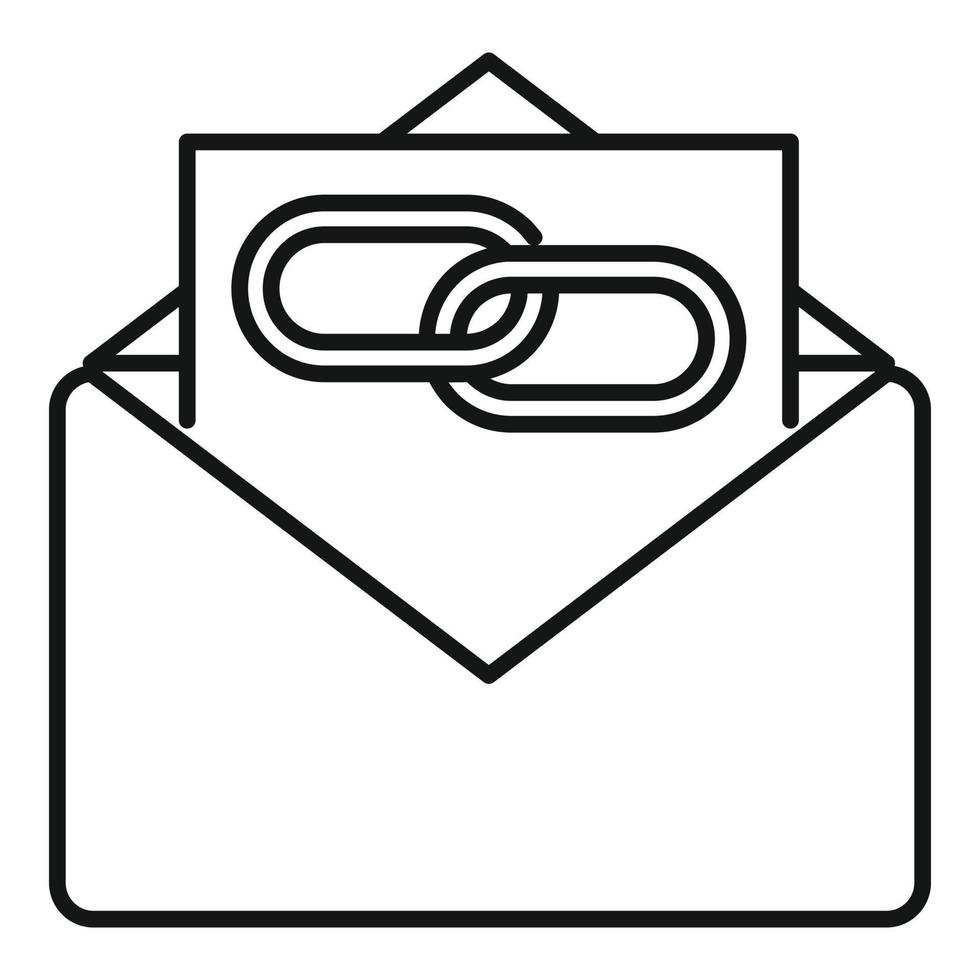 Mail links icon, outline style vector