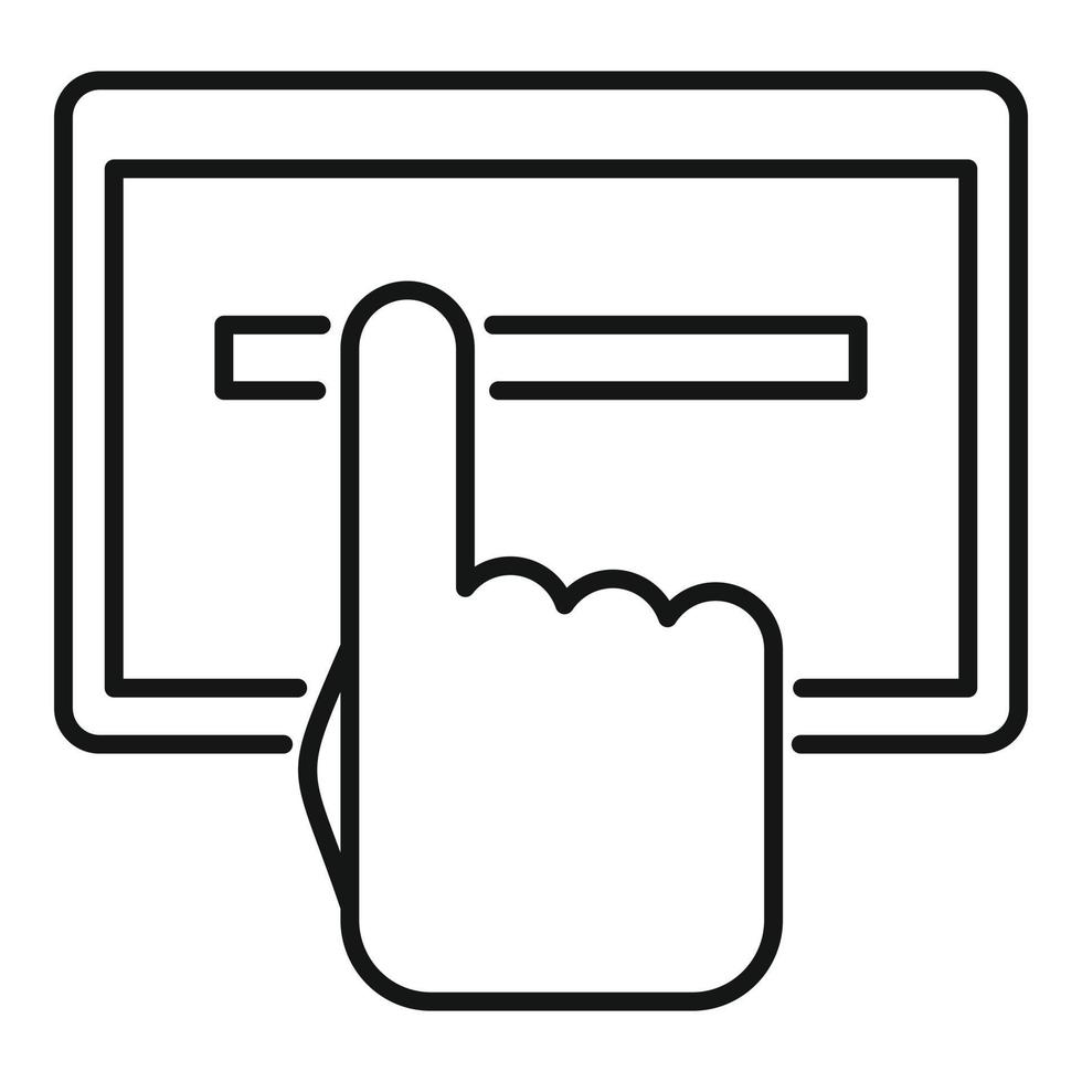 Cursor paste links icon, outline style vector
