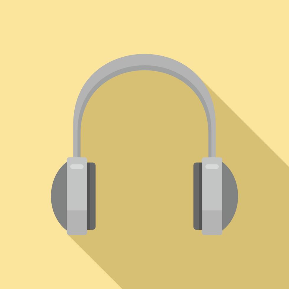 Studio headphones icon, flat style vector