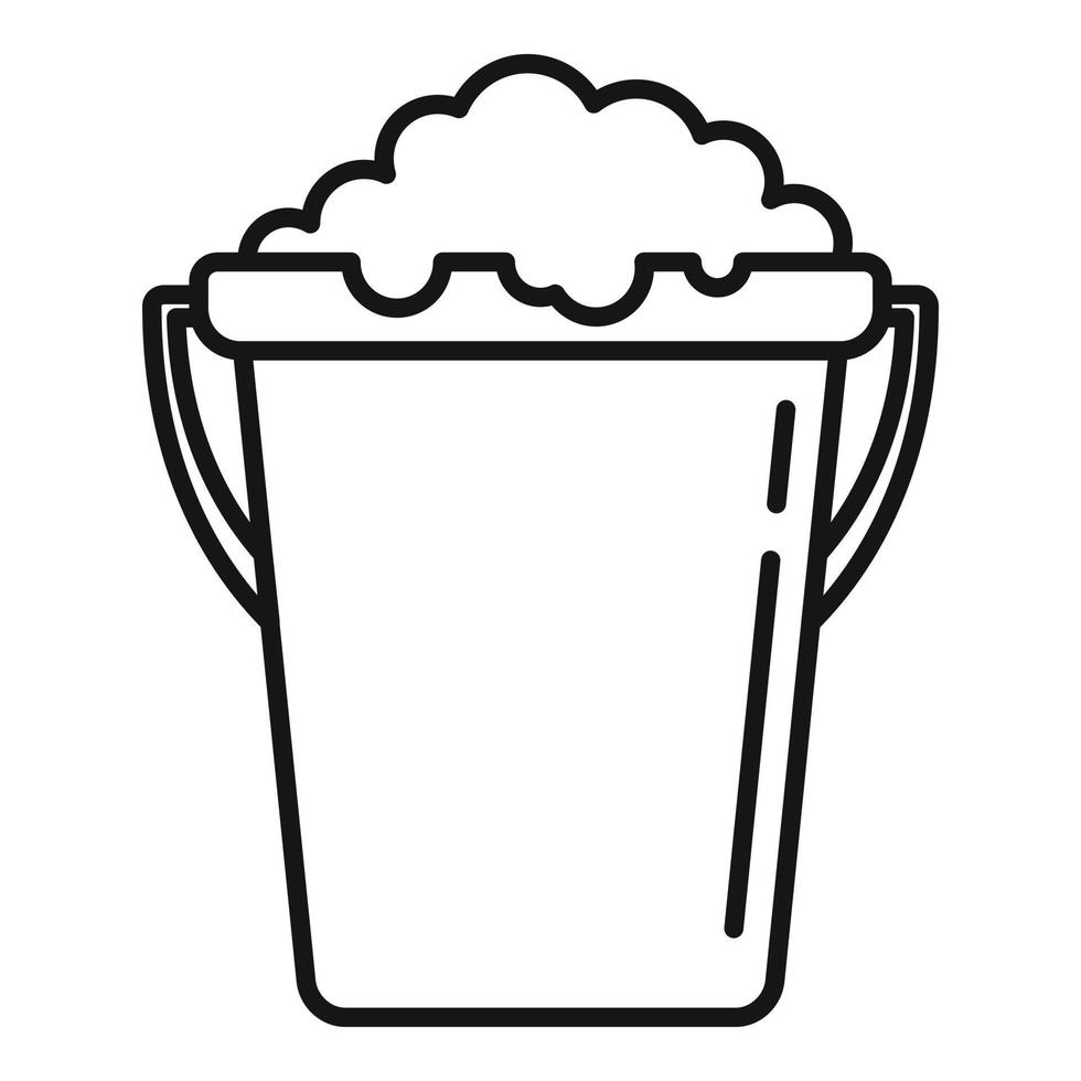 Wash soap bucket icon, outline style vector