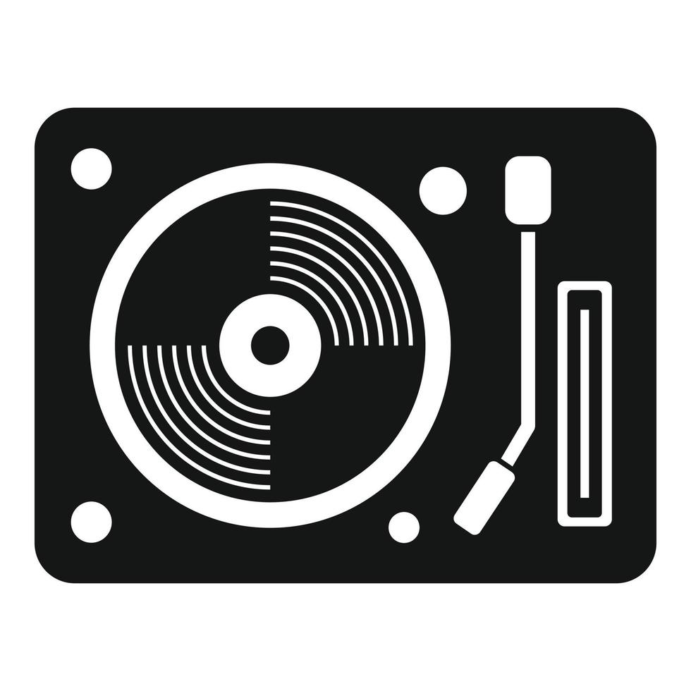 Vinyl disc player icon, simple style vector
