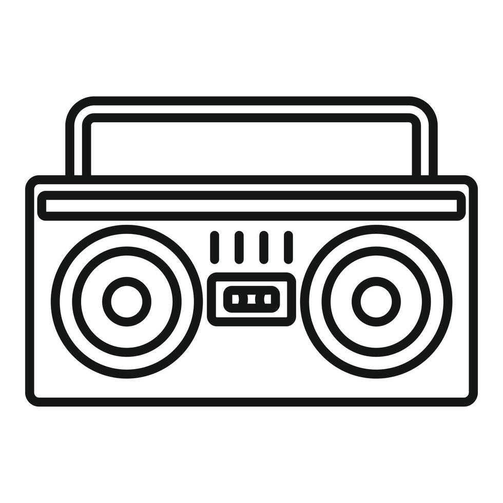 Boombox icon, outline style vector