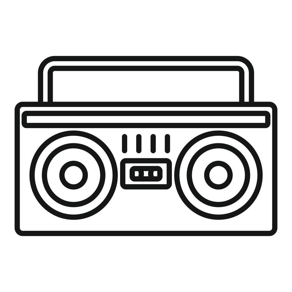 icono de boombox, estilo de esquema vector