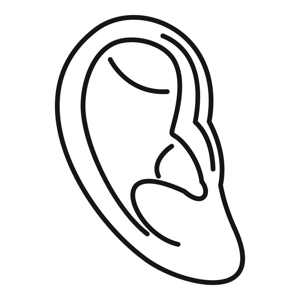Music ear icon, outline style vector