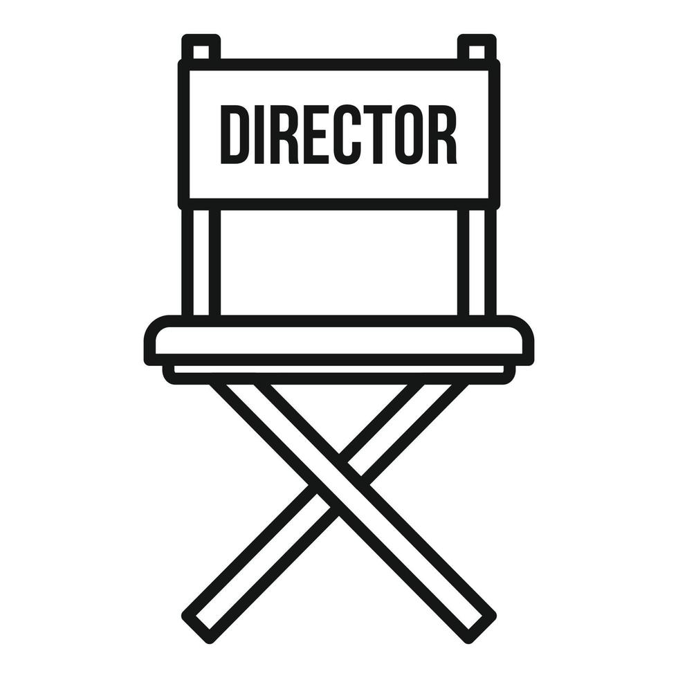 icono de silla de director de escena, estilo de esquema vector