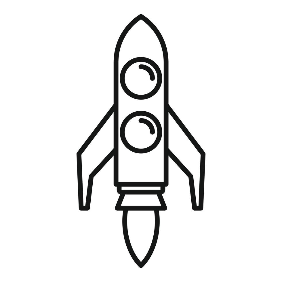 Pr specialist rocket icon, outline style vector