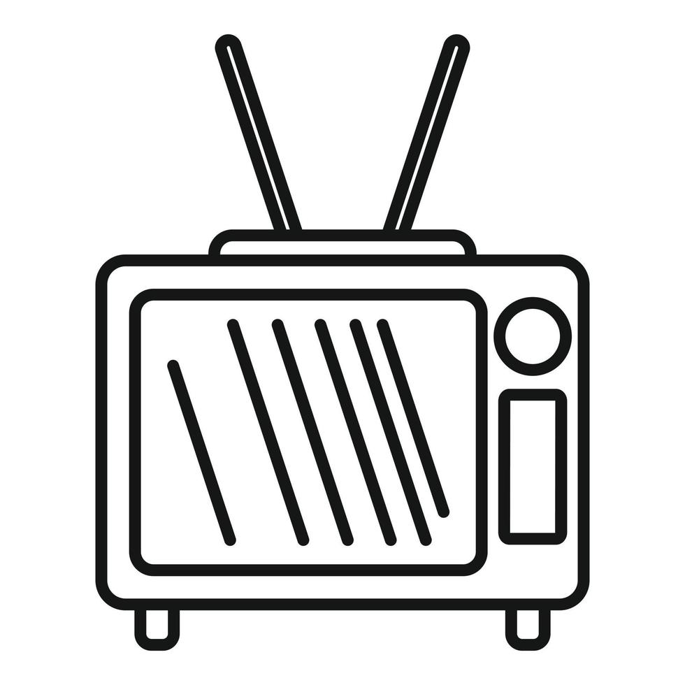 Pr tv set icon, outline style vector