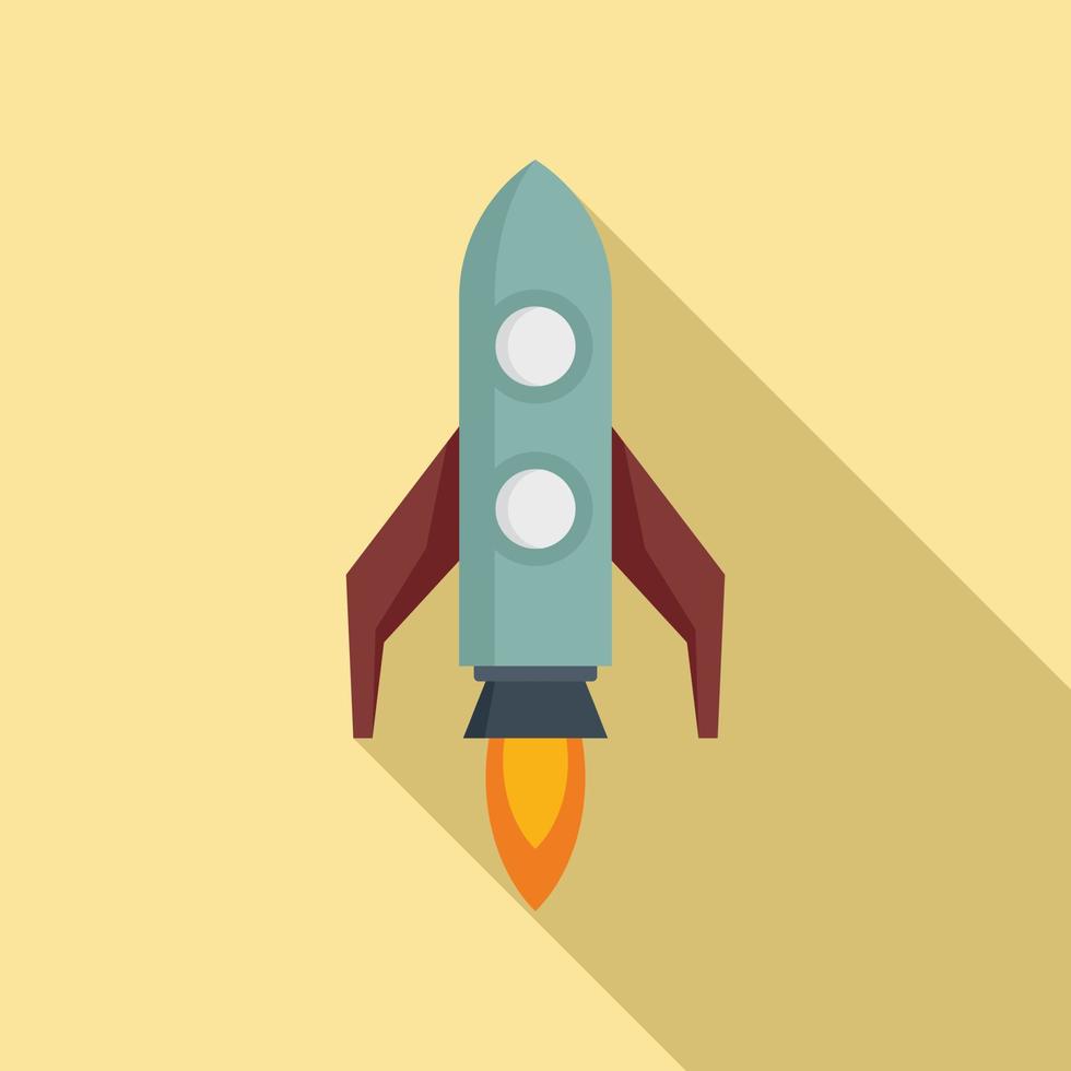 Pr specialist rocket icon, flat style vector
