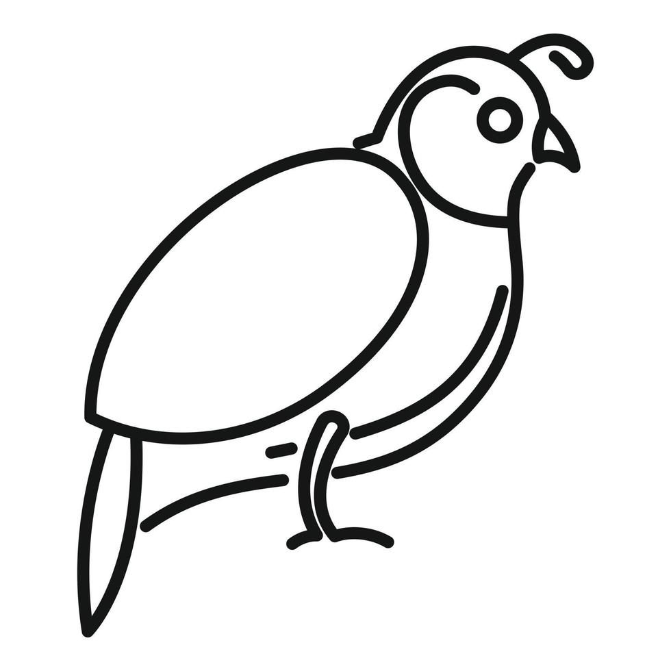 Quail icon, outline style vector