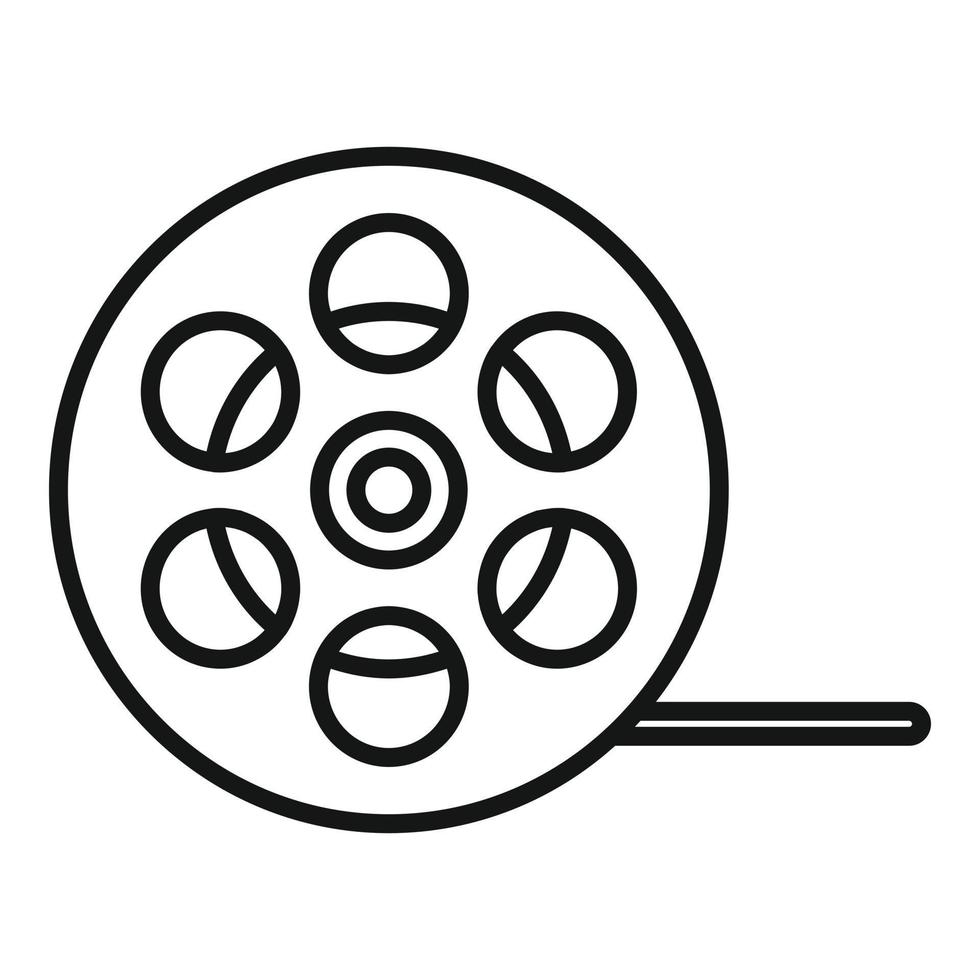 Film reel icon, outline style vector
