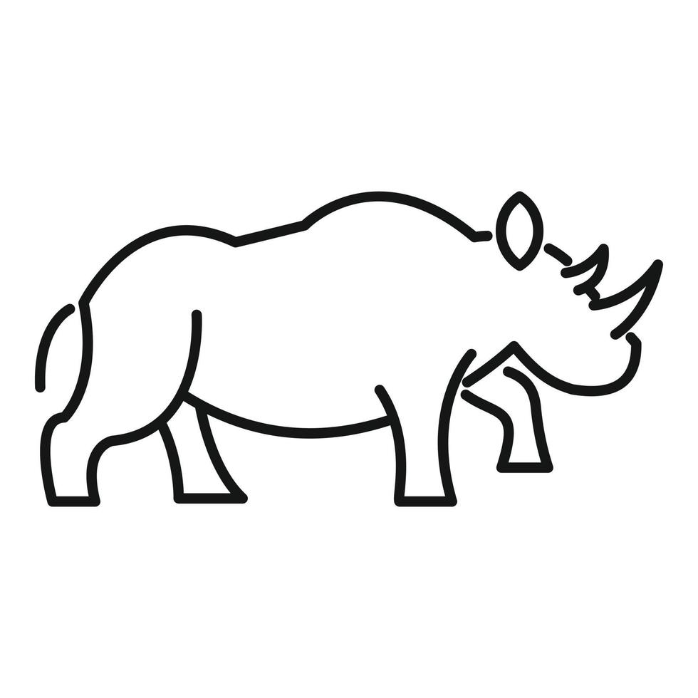 Rhino wild icon, outline style vector