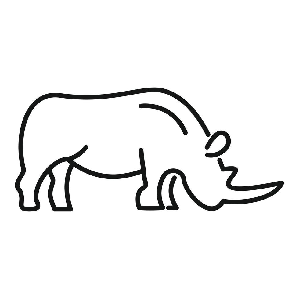 Rhino baby icon, outline style vector