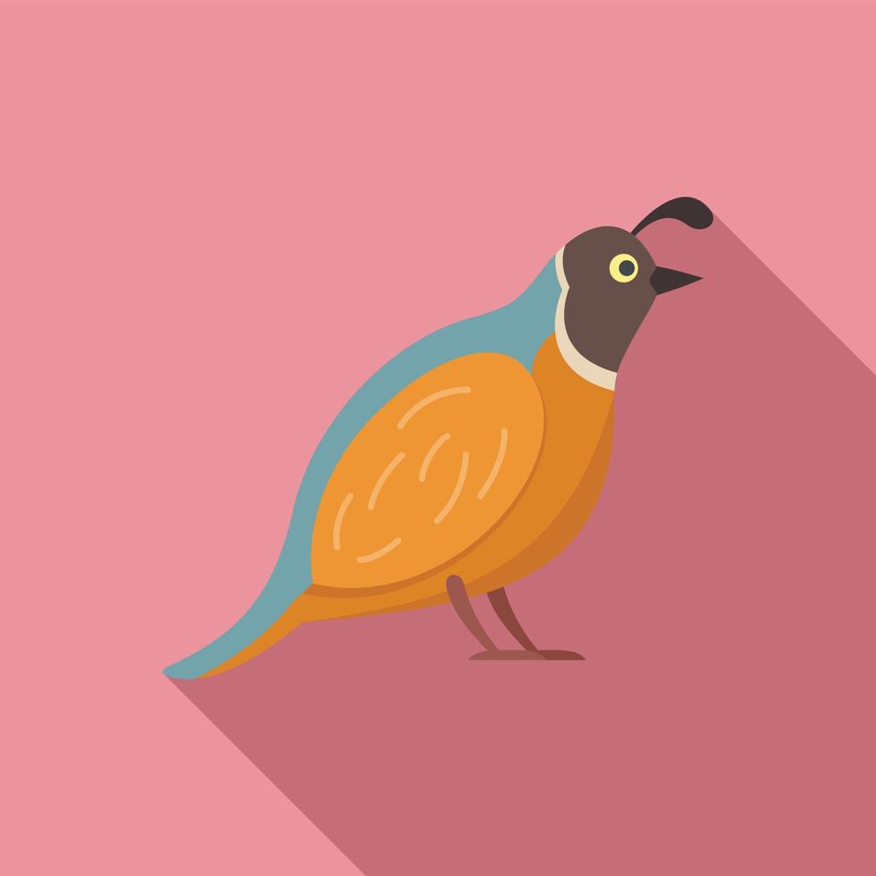 Quail chicken icon, flat style vector