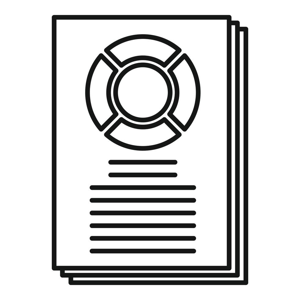 Sociology data paper icon, outline style vector