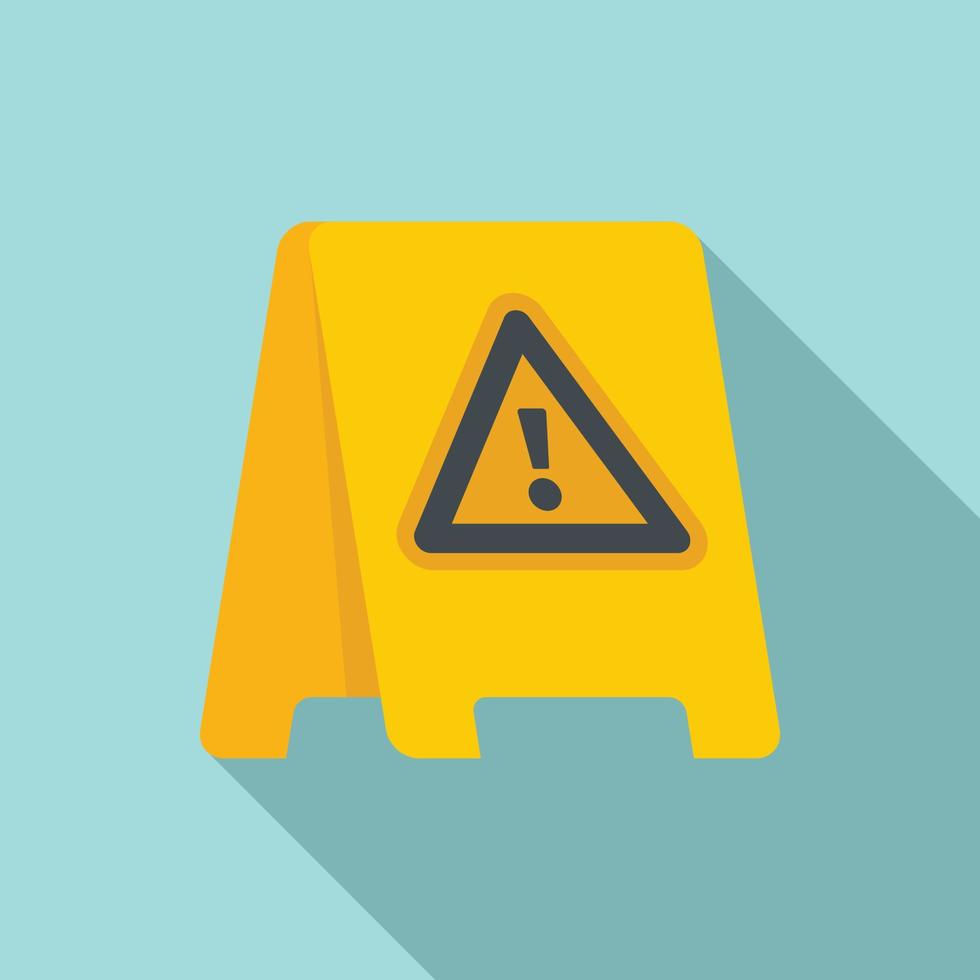 Attention cleaned surface icon, flat style vector