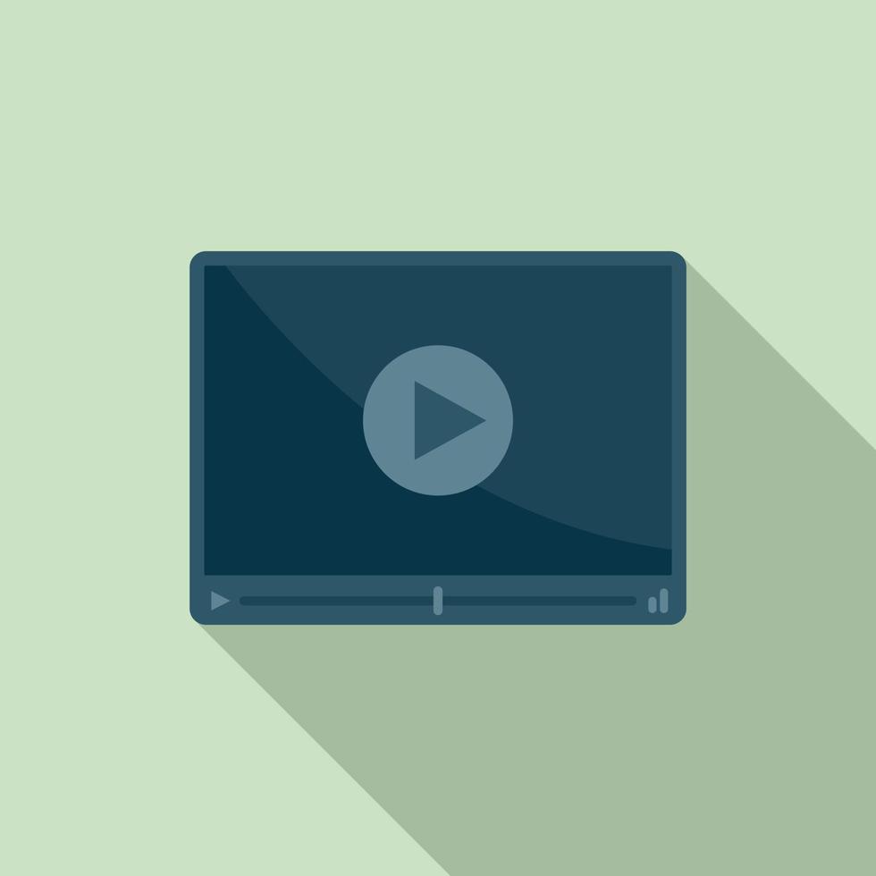 Video player icon, flat style vector