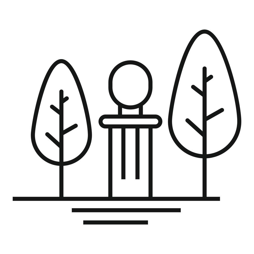icono de diseño de paisaje de parque, estilo de contorno vector