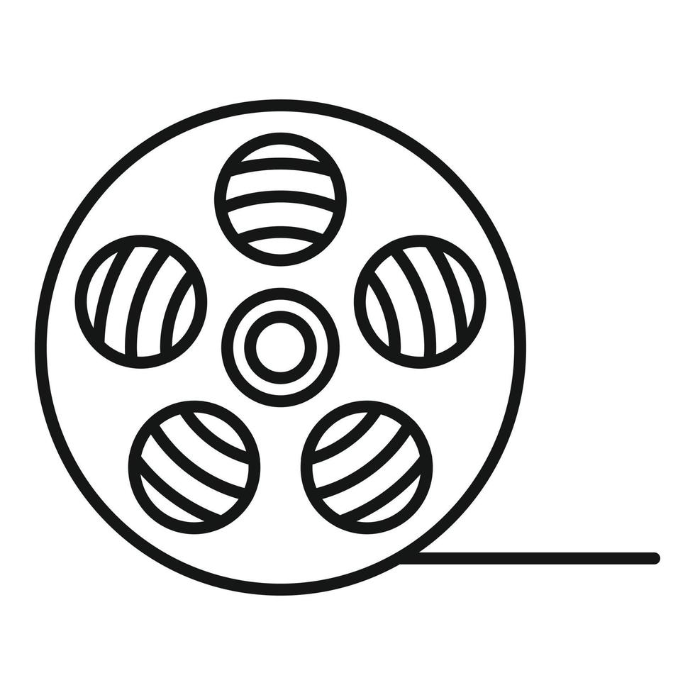 Video film reel icon, outline style vector