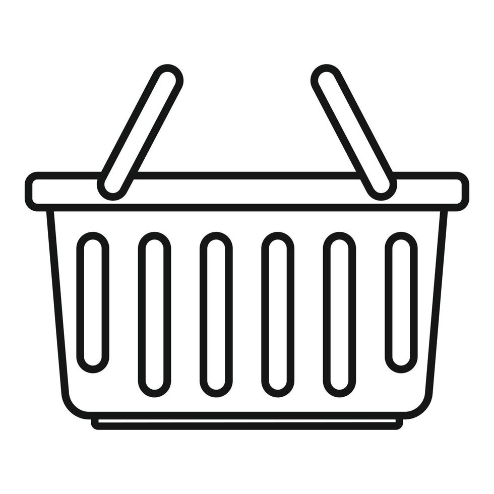Product manager shop basket icon, outline style vector