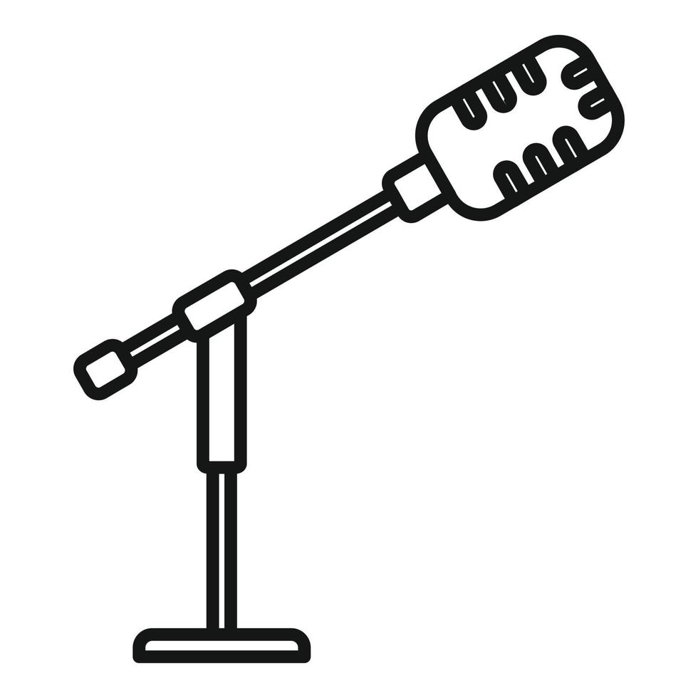 Stage director microphone icon, outline style vector