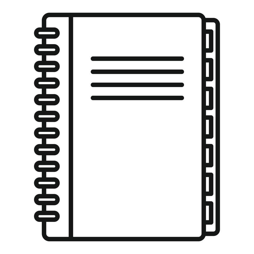 icono de libro de servicio de habitaciones, estilo de contorno vector