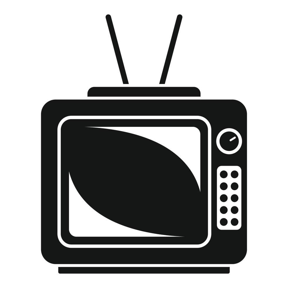 Old tv set icon, simple style vector