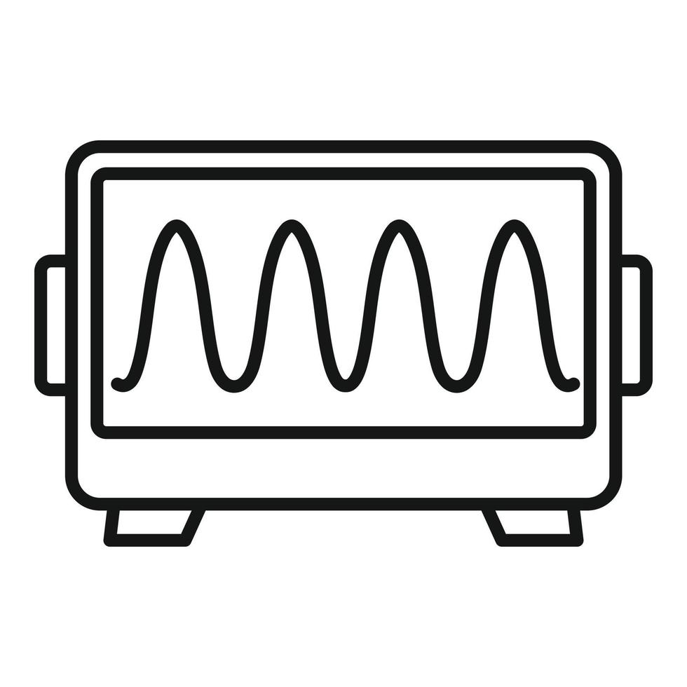 Wave oscillator icon, outline style vector