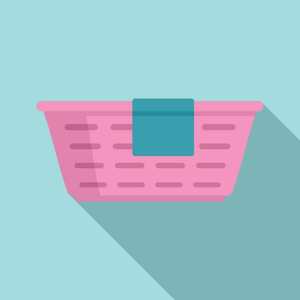 Room service clothes basket icon, flat style vector