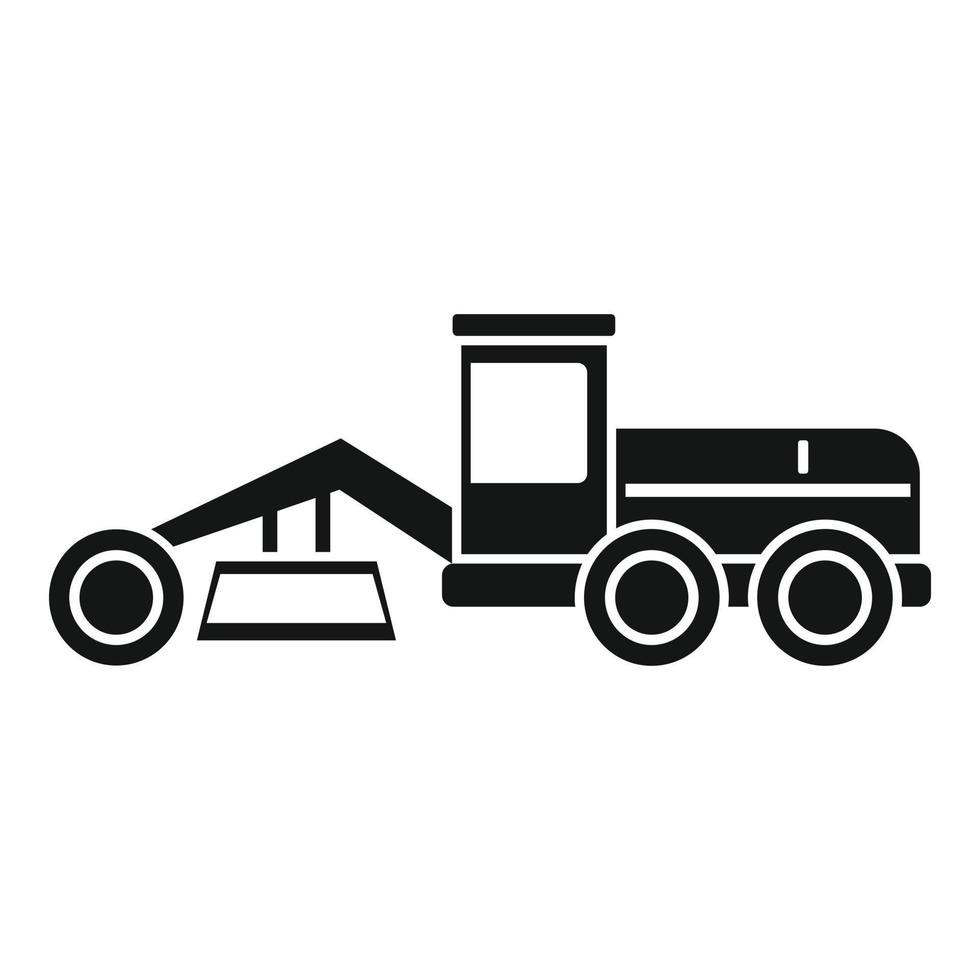 Grader machine building icon, simple style vector